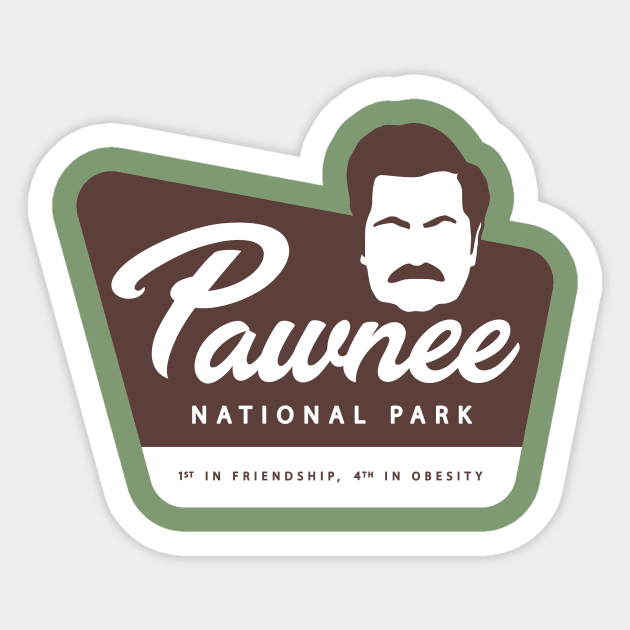 Ron Swanson Parks and Rec Pawnee National Parks Sticker by stayfrostybro